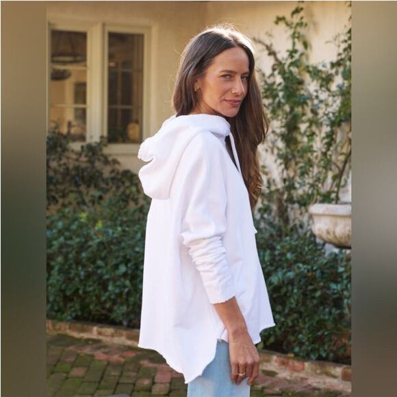 Frank & Eileen Kane Caplet Hoodie Triple Fleece In White Size XS Top - Picture 8 of 12